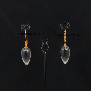 Crystal Quartz Earring Drop Earrings Crystal Quartz Drop Earrings Gemstone Plan Drops Earrings Dangle Earring Sterling Silver Earrings Gold