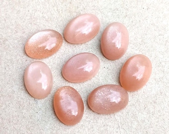 AAA Peach Moonstone Cabochon: Round, Oval, Pear - Loose Gemstone