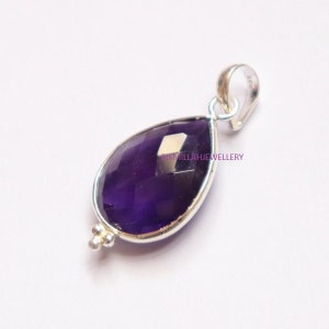 Gold Pendant Amethyst Pear Pretty Pendant Sterling Silver 92.5 Sterling Silver Pendant Pear Briolette Cut Pendant Amethyst Pendant