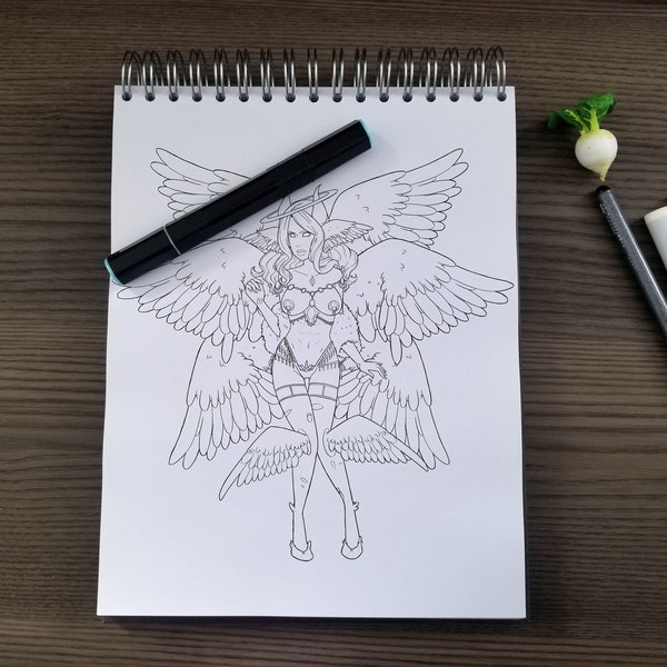 Burlesque Monstrosity Coloring Page - The Angel