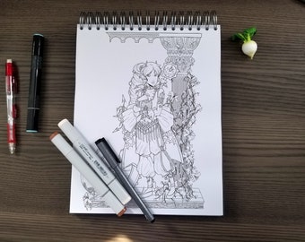 Coloring Page - Full Moon Wedding Collection - Seer of the Gods