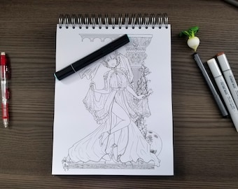 Coloring Page - Full Moon Wedding Collection - Light Guardian
