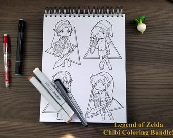 zelda coloring pages etsy