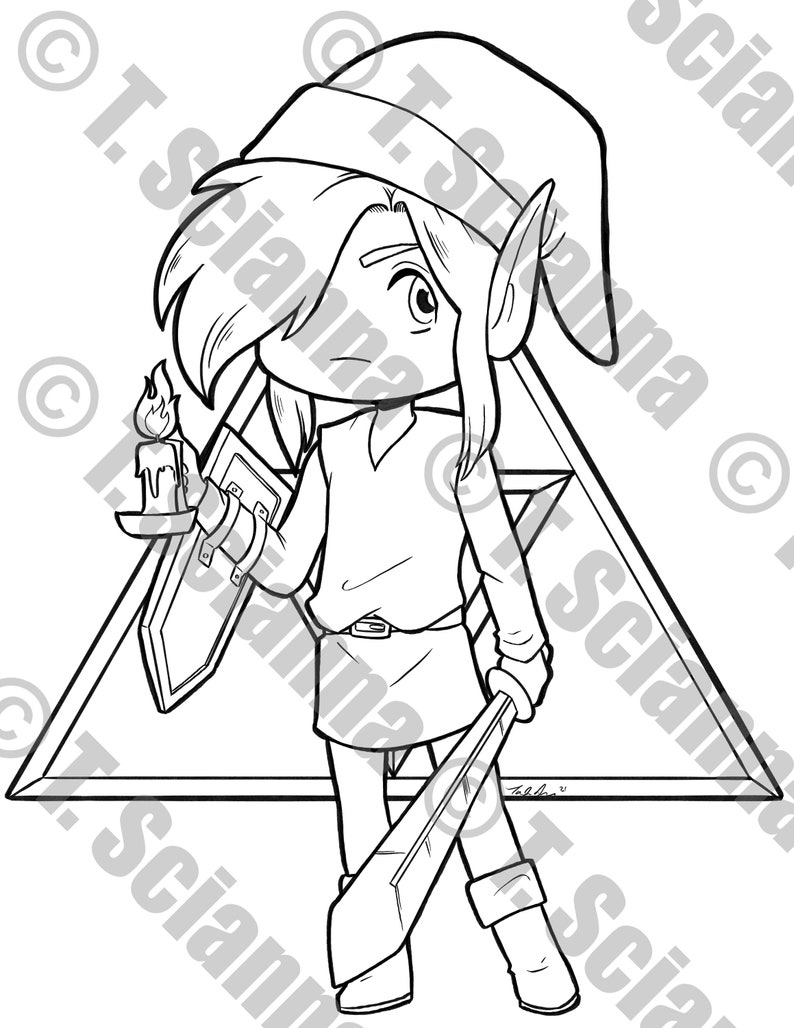 Legend of Zelda Inspired Coloring Page Bundle - Etsy