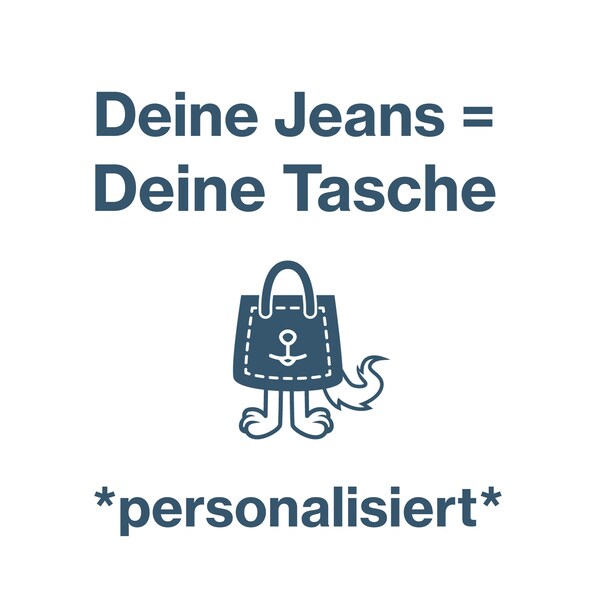 personaliseren Jeans Upcycling, nutzliches Geschenk voor Lieblingsmensch, Ophangen van recycling Jeans, praktische Geschenken