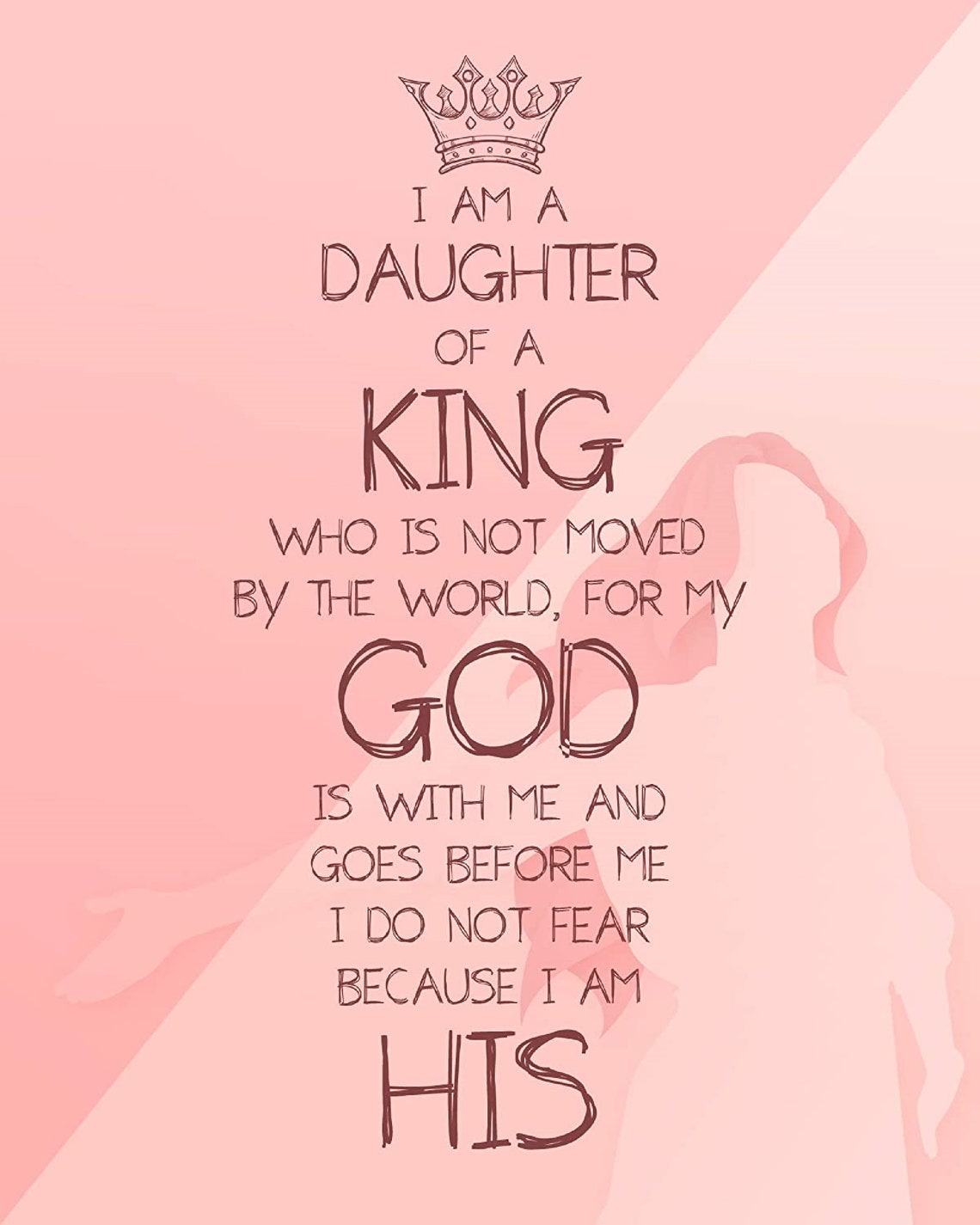 Daughter of A King modern Christian Art scripture Word Art baptism ...