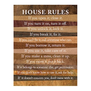 House Rules Sign | Typography Design | Home Rules Sign | Family House Rules | House Rules Wall Art | Rules Wall Art | House Rules Poster