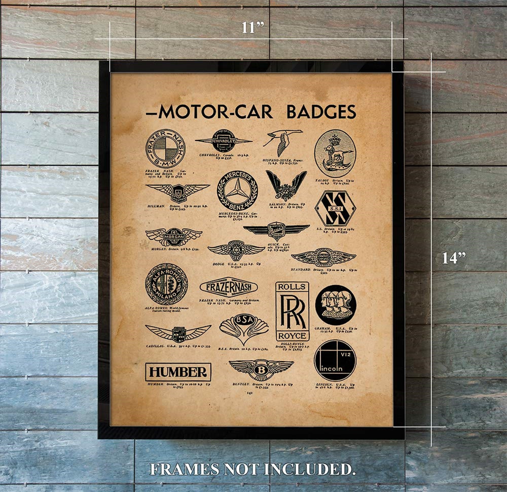 Classic Car Wall Art Vintage Car Badges Antique Cars car - Etsy
