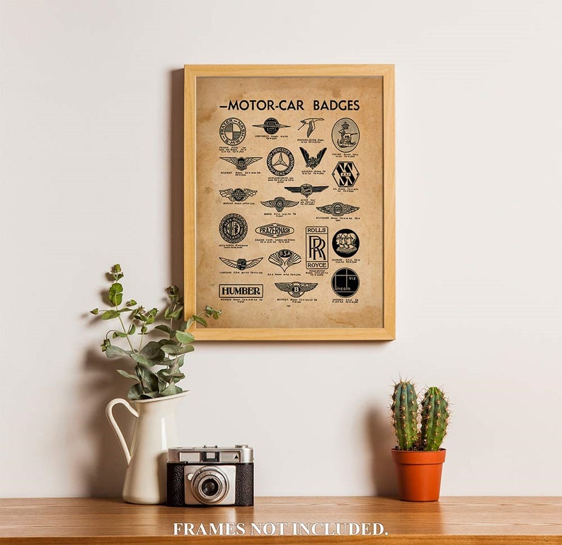 Classic Car Wall Art Vintage Car Badges Antique Cars Car Logos Poster Old Car Badge Classic Car Badge Auto Badge 11x14 Poster Print image 4