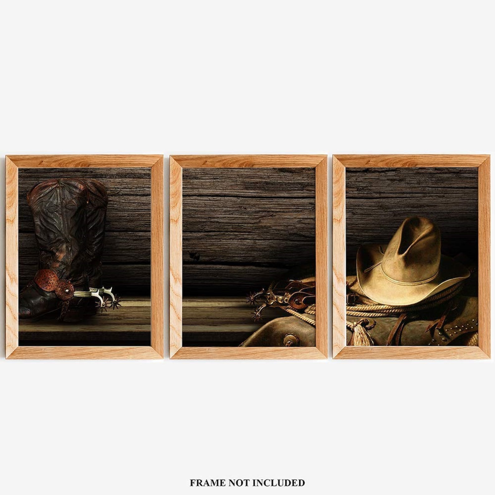 3 Piece Wall Art Canvas Western Painting Rustic Western Etsy