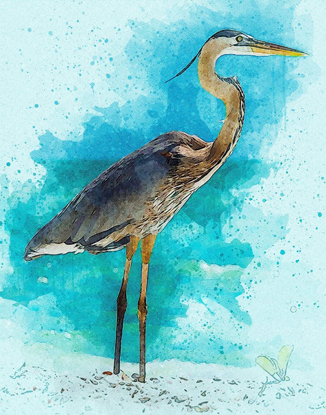 Blue Heron Art Heron Art lakehouse Decor blue Heron Painting great Blue