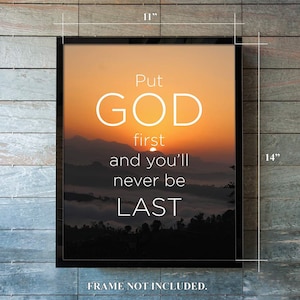 Put God First Scripture Word Art Christianity Art Christian Poster ...