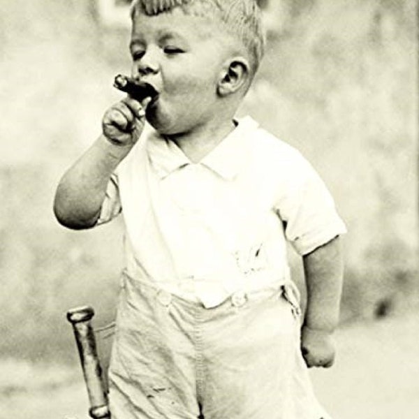 Vintage Style Photography | Vintage Boy Print | Smoking Boy | Young Boy Smoking | Unusual Art Print | Smoking Tobacco | 11x14 Poster Print