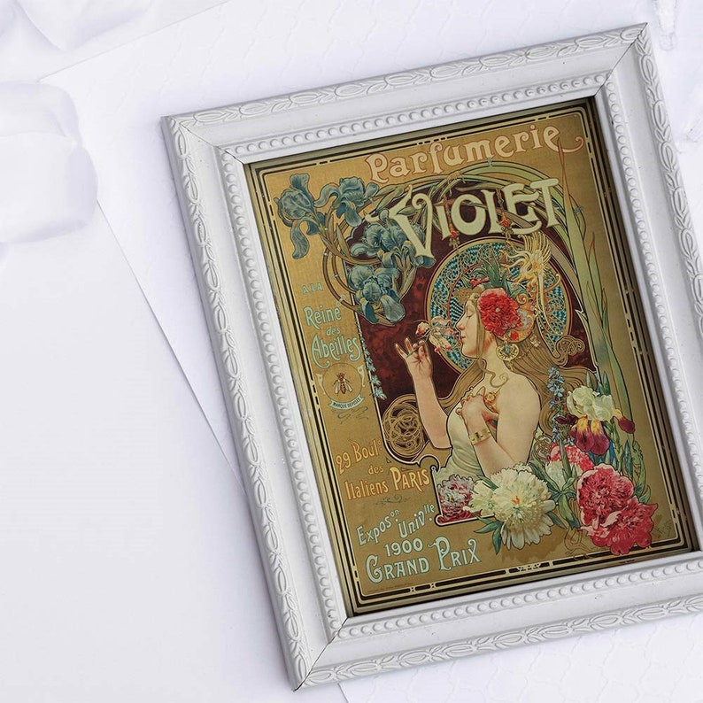 Art Nouveau PrintPerfumeryVintage Ad PosterWorld's Fair PosterFrench Perfume LabelParfumerie VioletAntique Advertising8x10 Print Sign image 2