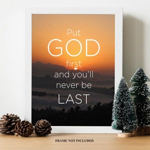 Put God First Scripture Word Art Christianity Art Christian Poster ...