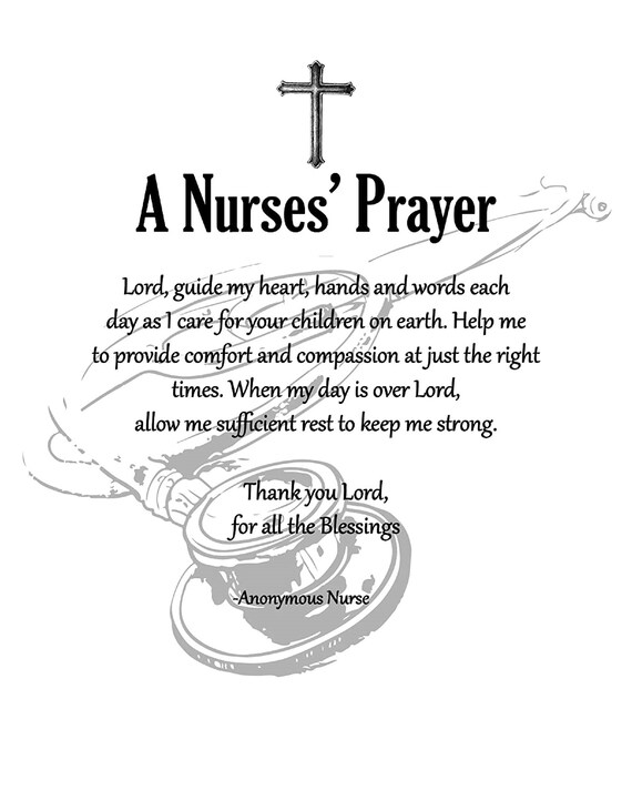 Nurse Prayer Print Nurse Art Nurse Poster Nurse Office Decor Nurse Wall Art Nursing  Prayer Typography Design 8x10 Print Sign - Etsy