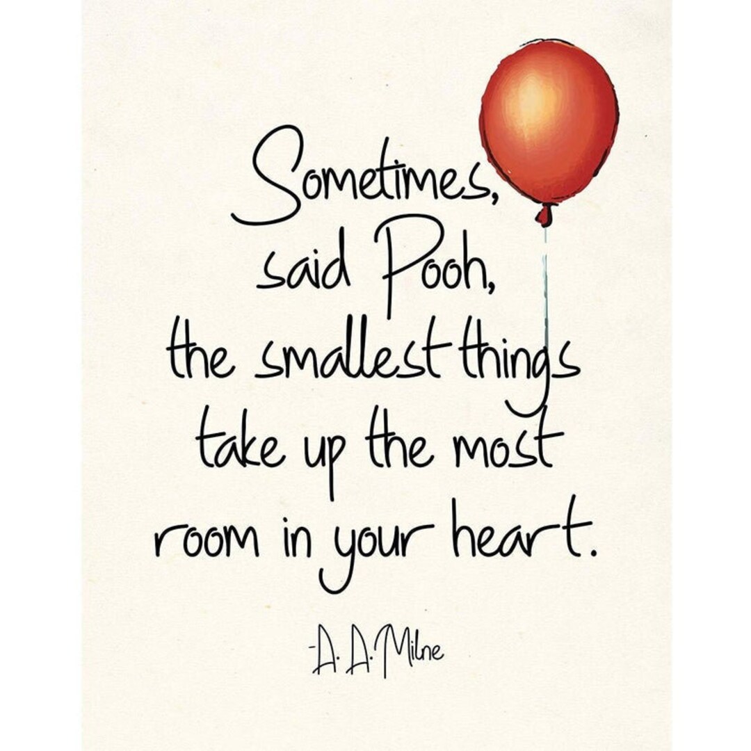 Motivational Sign AA Milne Print Pooh Quote Print Pooh Nursery Art AA ...