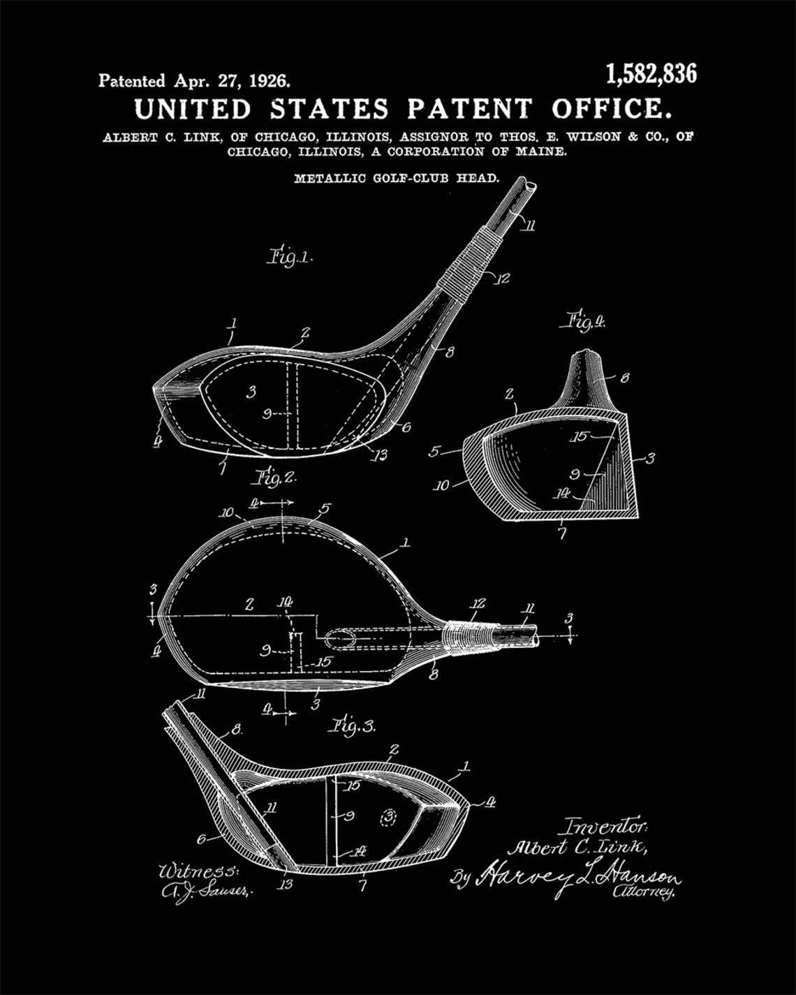 Golf Equipment Art Golfing Posters Golf Patent Golf Etsy
