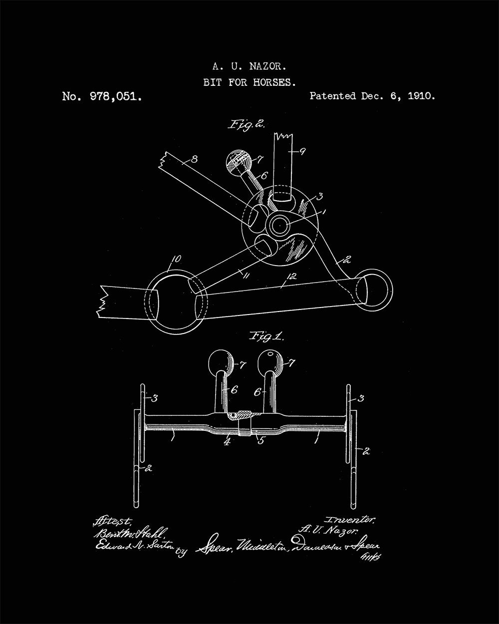 Horse Bit Art Invention Patent Gift For Horse Lover Equestrian Decor