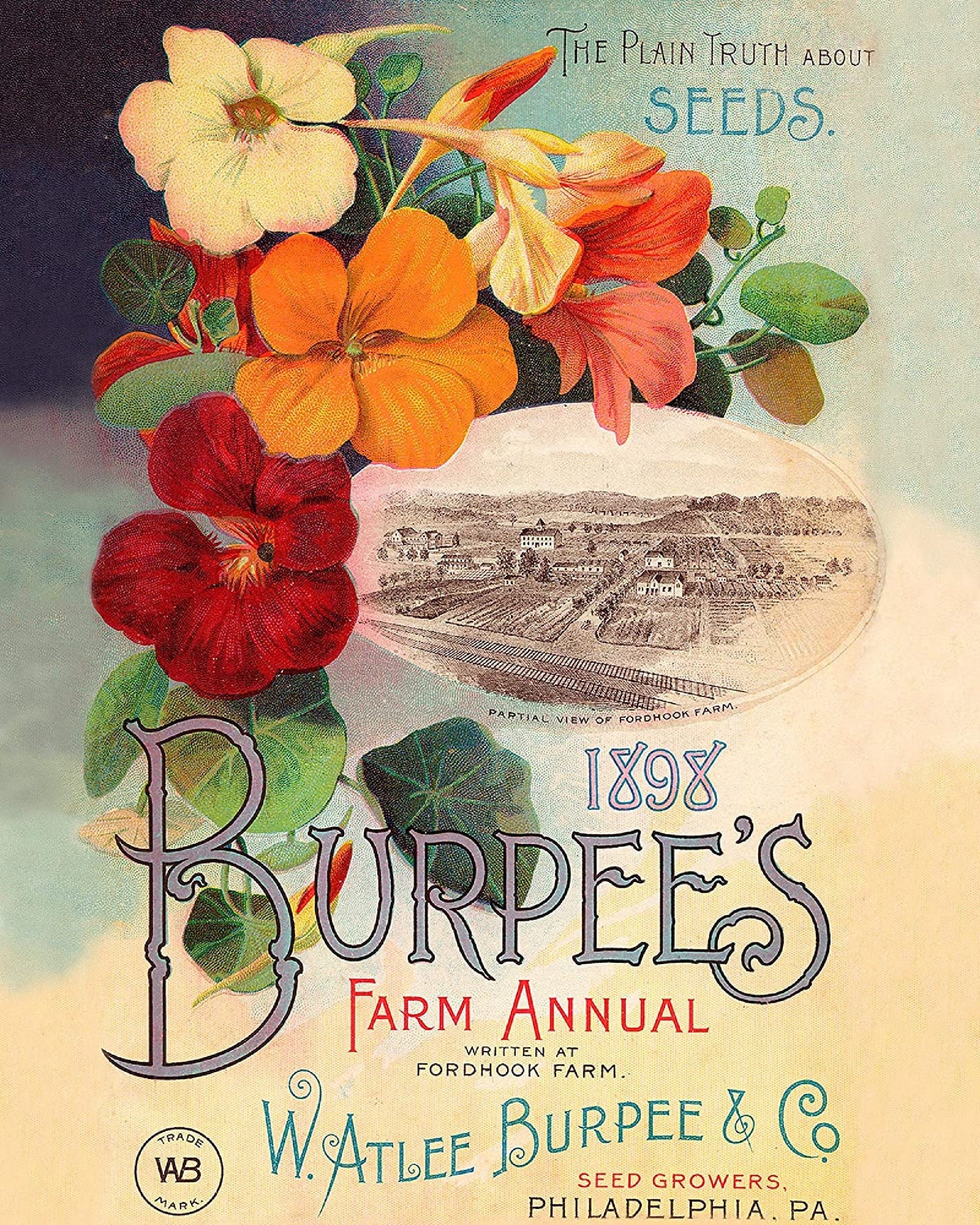 1898 Floral Guide Vintage Flowers Seed Packet metal tin sign vintage wall  art