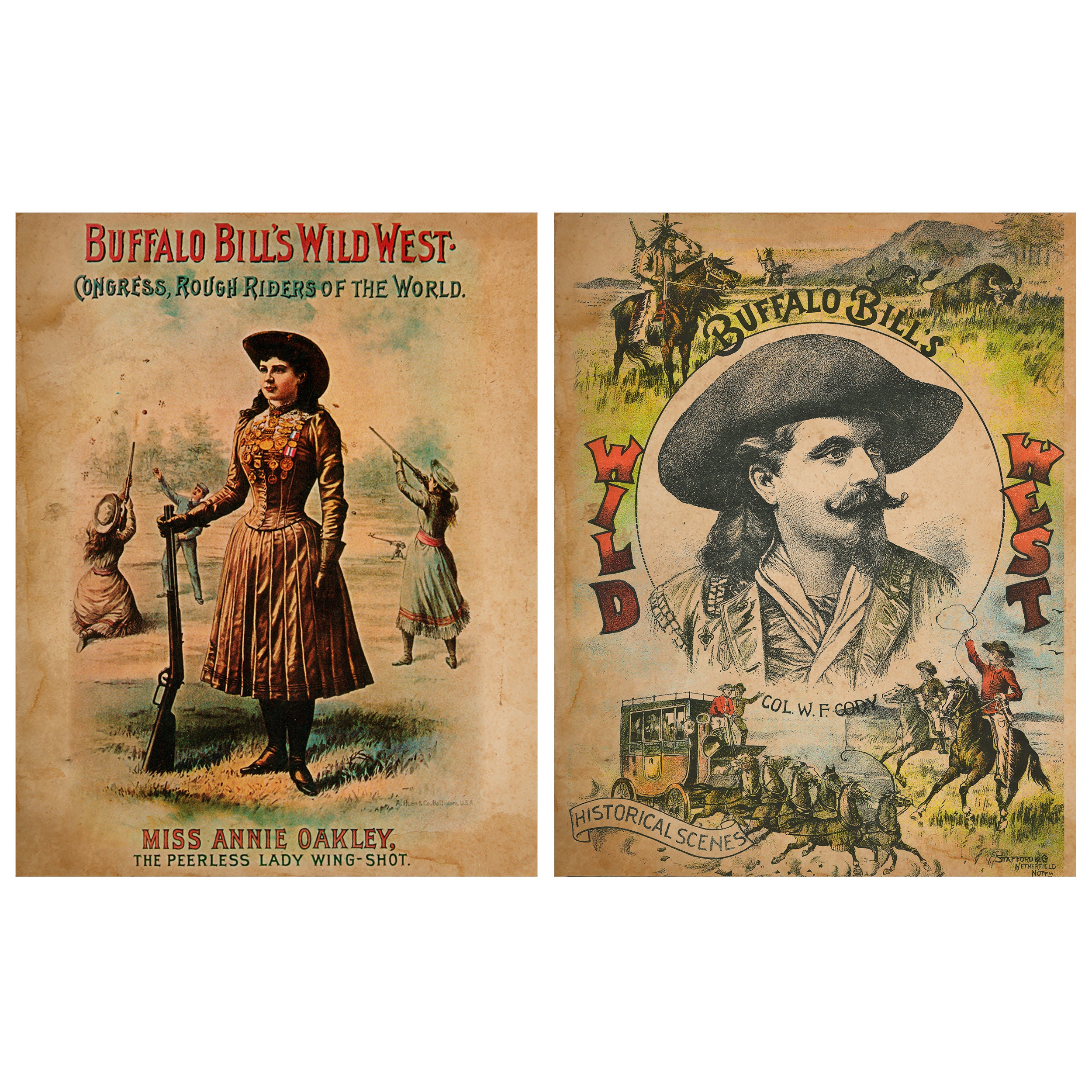 Buffalo Bills Art Annie Oakley Print Wild West Poster - Etsy
