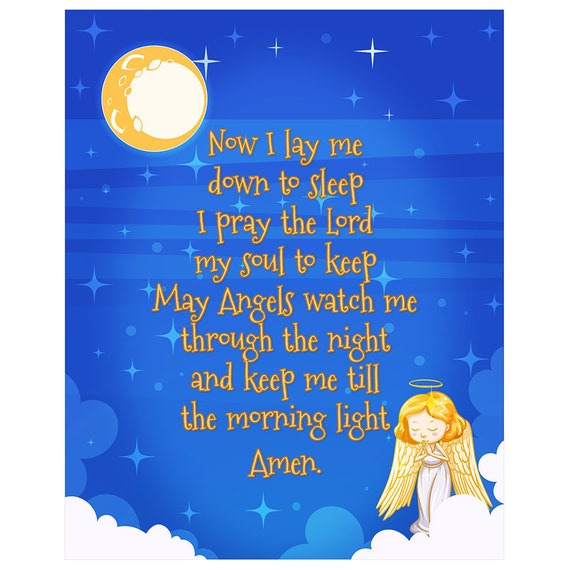 Now I Lay Me Down Bedtime Prayer Bedtime Prayer | Etsy