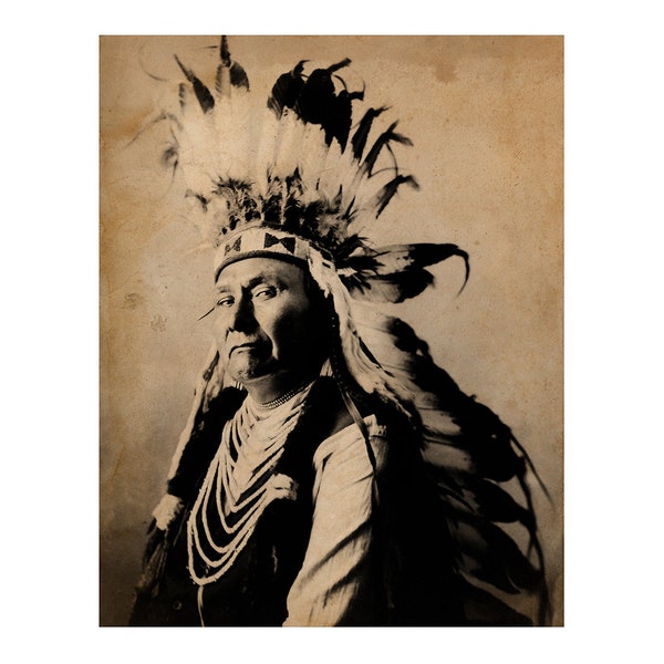 Chief Joseph Art | Indian Chief Print | Nez Perce Chief | American Indian Art | Native American Wall Art |Western Poster |11x14 Poster Print