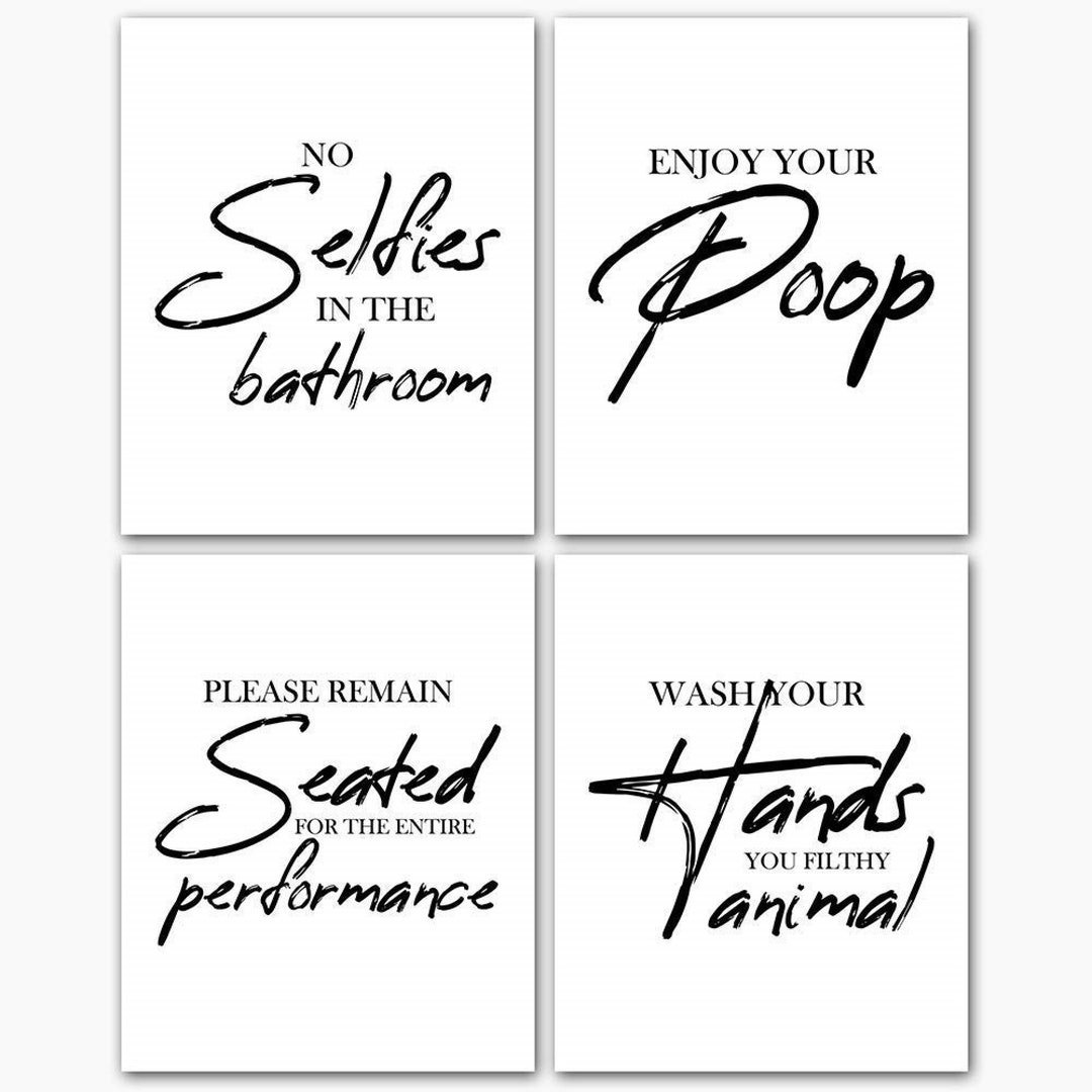 Funny Bathroom Signs toilet Wall Art restroom Decor bathroom Rules Sign