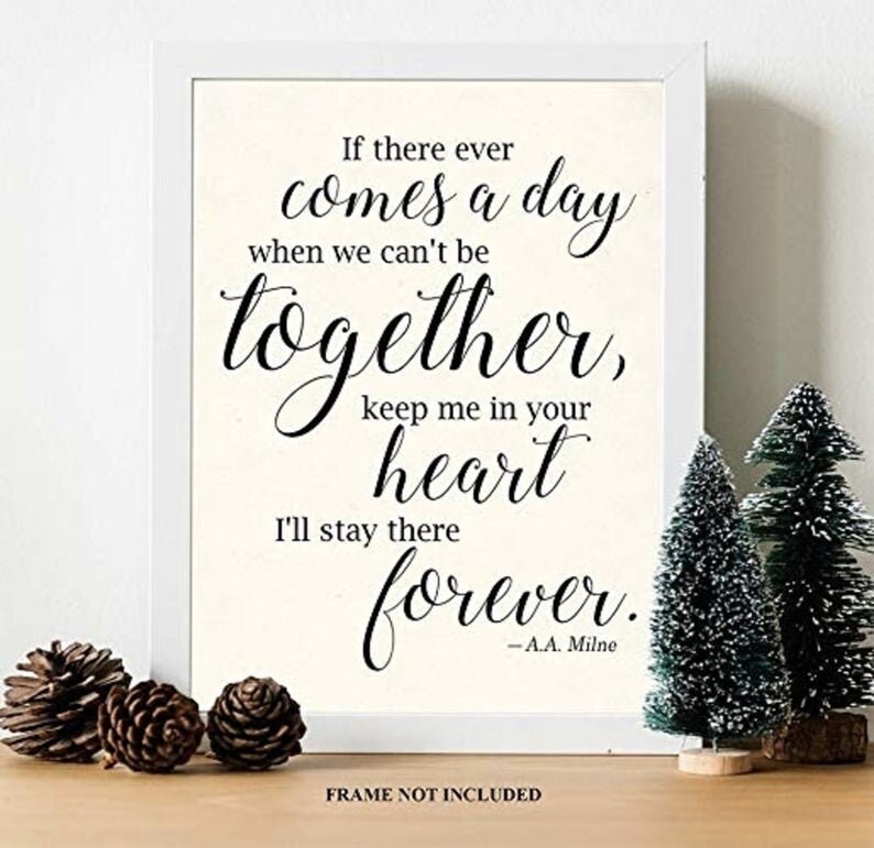 Inspiring Wall Art Motivational Sign AA Milne Quote AA Milne Poster ...