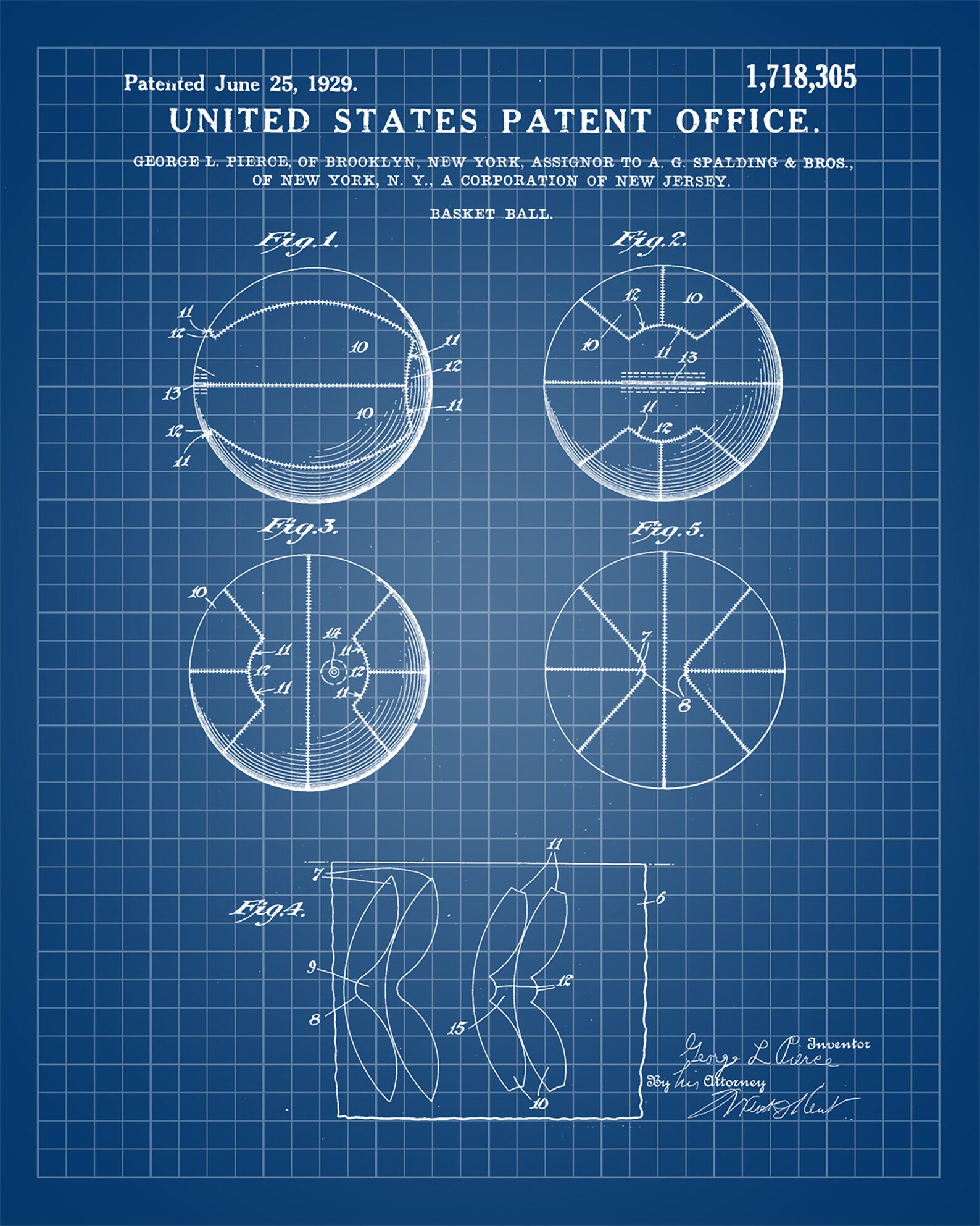 Basketball Patent basketball Wall Art basketball Blueprint Etsy