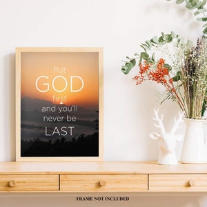 Put God First Scripture Word Art Christianity Art Christian Poster ...