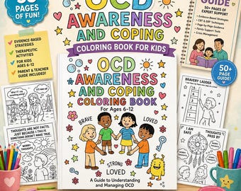 OCD Coloring Book for Kids: Mental Health Activities & Parent Guide (Digital Download)