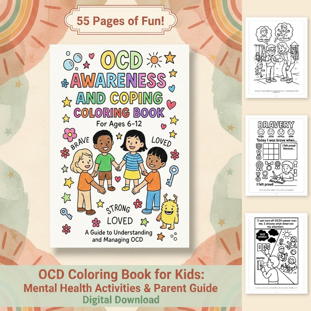 OCD Coloring Book for Kids: Mental Health Activities & Parent Guide ...