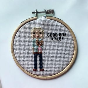 Goodbye Kyle hair cross stitch. real housewives of Beverly Hills fan art. gift for bravo fan. Ken  portrait. reality tv gift. Jiggy