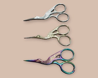 Crane thread scissors. cross stitch scissors. Portable small scissors. Stainless steel sewing scissors. Embroidery scissors.