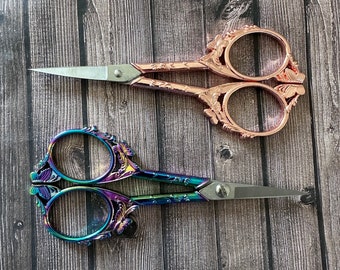 Antique style thread scissors. cross stitch scissors. Portable small scissors. Stainless steel sewing scissors. Embroidery scissors.