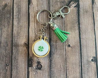 Coach Bag Charm Four Leaf Clover Olive Green Irish Shamrock