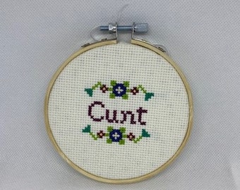 Cunt cross stitch pattern. sweary cross stitch digital pdf. subversive cross stitch. see you next tuesday. embroidery funny. gift for her