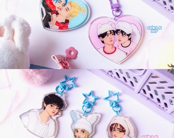 Stray Kids Minsung, Hyunlix, Lee Know, Felix, Hyunjin keychains