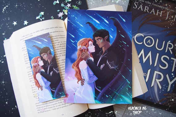 Officially Licensed BOOKMARK PRINT ACOTAR Feyre and Rhysand Starfall, a  Court of Mist and Fury, Feysand Fanart, Feyre Archeron Bookmark -   Norway
