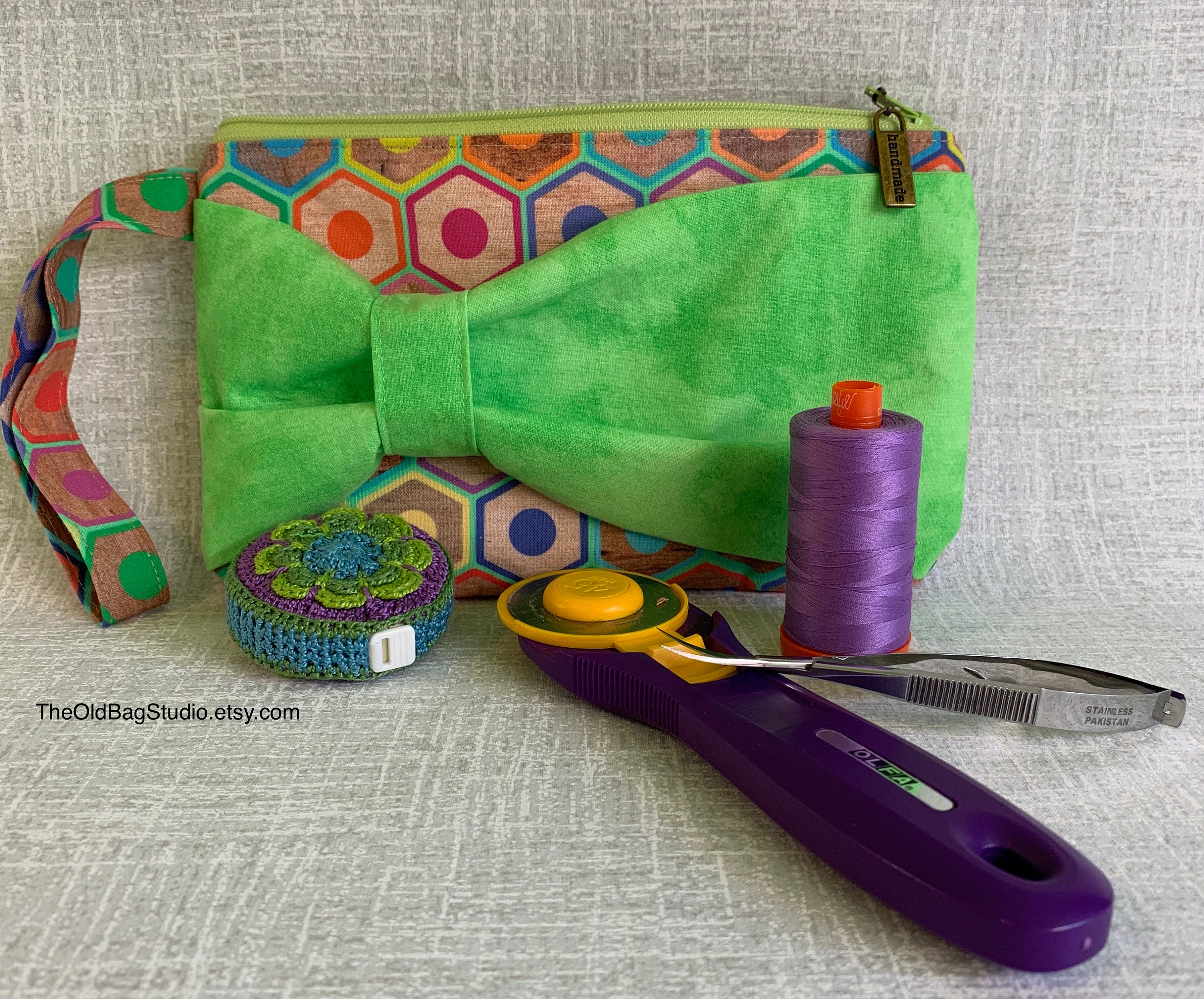 Zippered Wristlet Clutch Purse With Bow. Fits Phone Wallet. Etsy