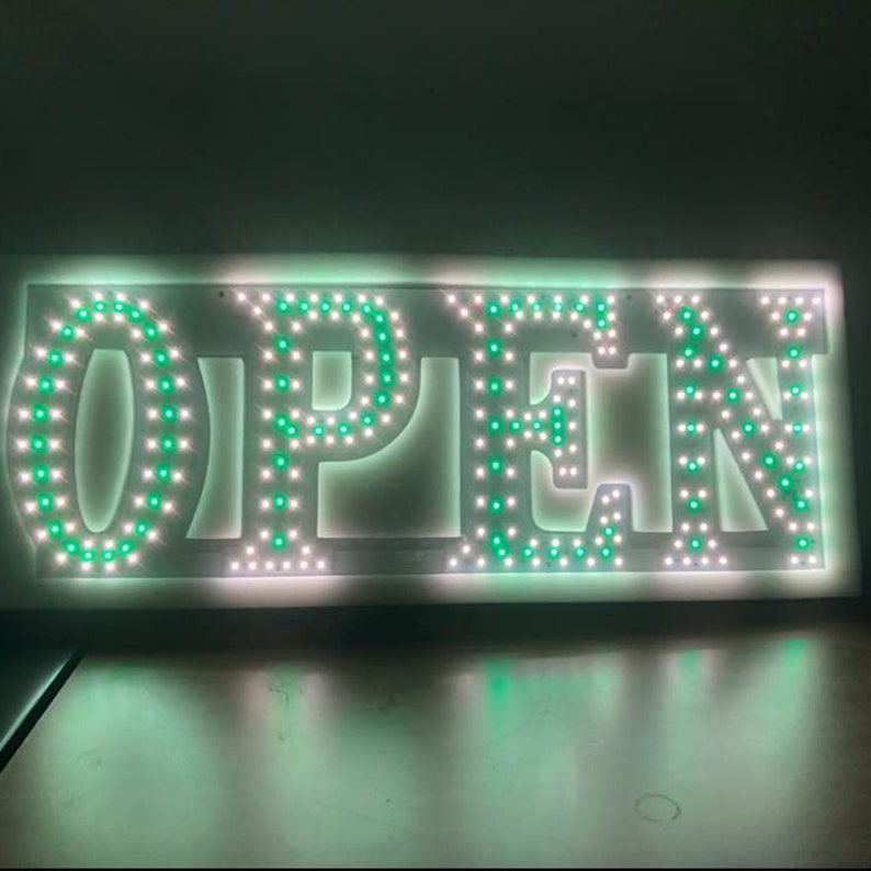 Led Business Open Sign Series 10x30 Inches Green Color Etsy