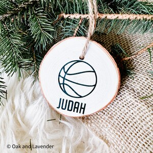 Basketball Ornament | Wood Slice Ornament | Soccer Team Gift | Volleyball Ornament | Sports Ornament | Jersey Number Ornament | Soccer