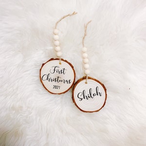 baby&#39;s first Christmas | First Christmas 2025 | Wood Slice First Christmas Ornament | Personalized Baby Ornament | Custom Baby Ornament