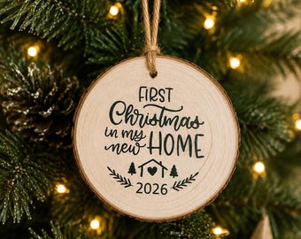 First Christmas in MY New Home Ornament 2025: Personalized Wood Slice Keepsake