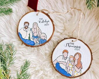 Family Wood Slice Ornament - Custom Family - Faceless Family - Family Ornament - Keepsake