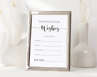 Signo imprimible de deseos de graduación, letrero de decoración de graduación 5x7, letrero editable de descarga instantánea