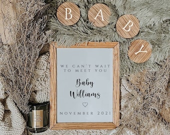 Instant Download Digital Pregnancy Announcement / Social Media / Gender Neutral / Pregnancy Reveal/Letter Board Baby