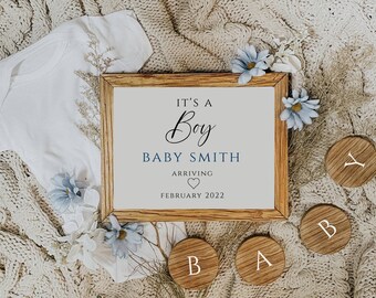 Es un anuncio de embarazo digital para niños / Redes sociales / Género neutral / Revelación del embarazo / Tablero de cartas Bebé