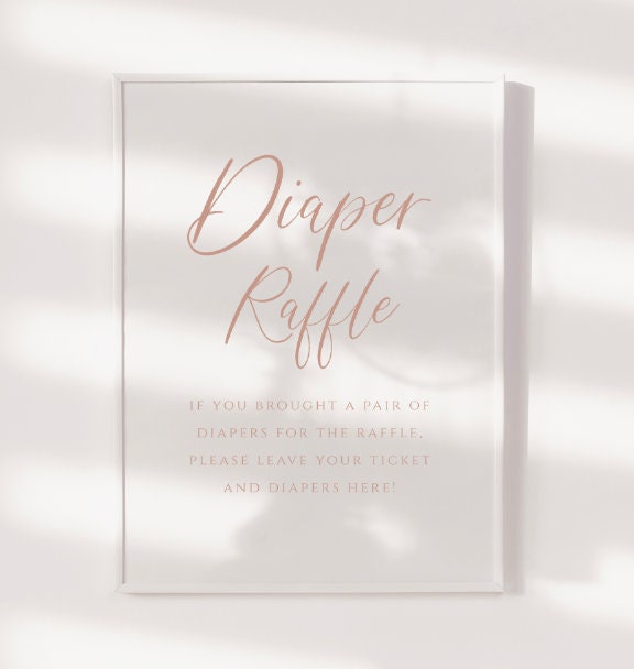 Diaper Raffle Container. Sign Diaper Raffle Instant Download Printable Sign, Neutral Baby Shower ...